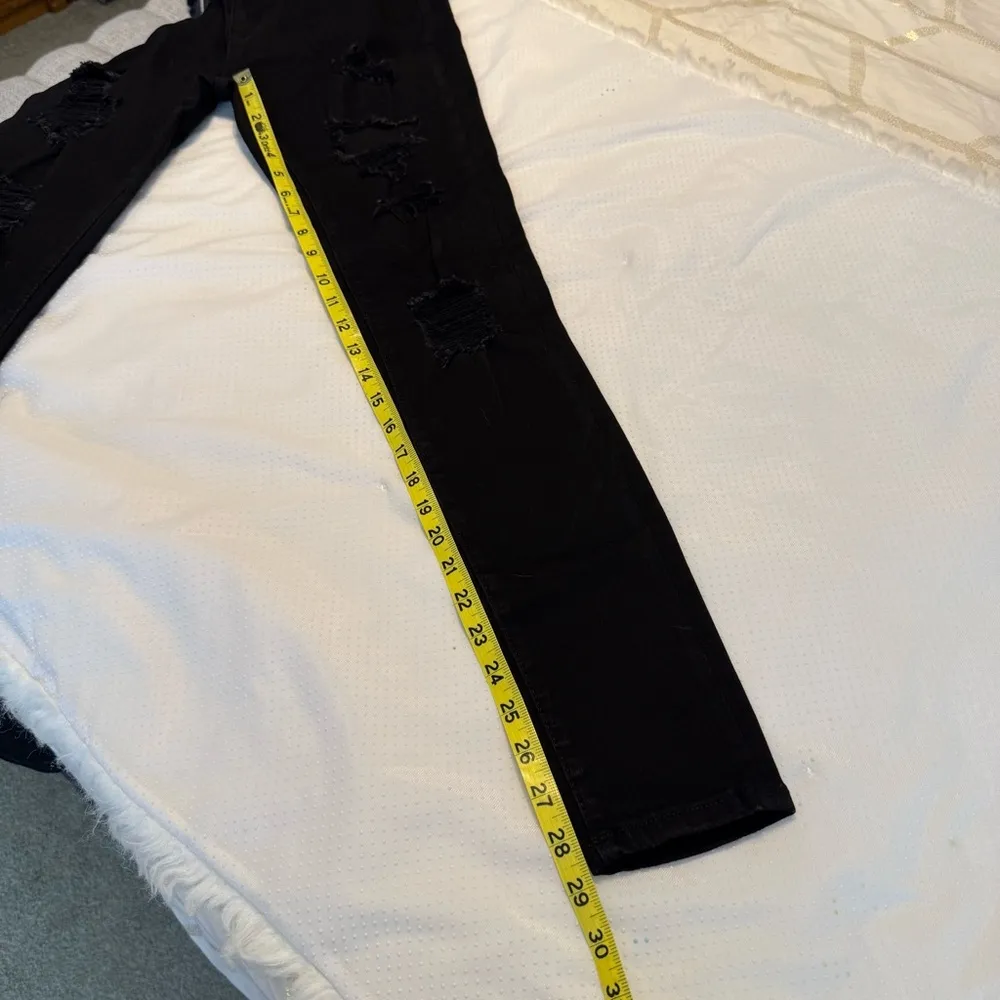 Arizona Jean Co Black Very Distressed Hi Rise Jegging Jeans Size 7 Long Juniors - Image 11