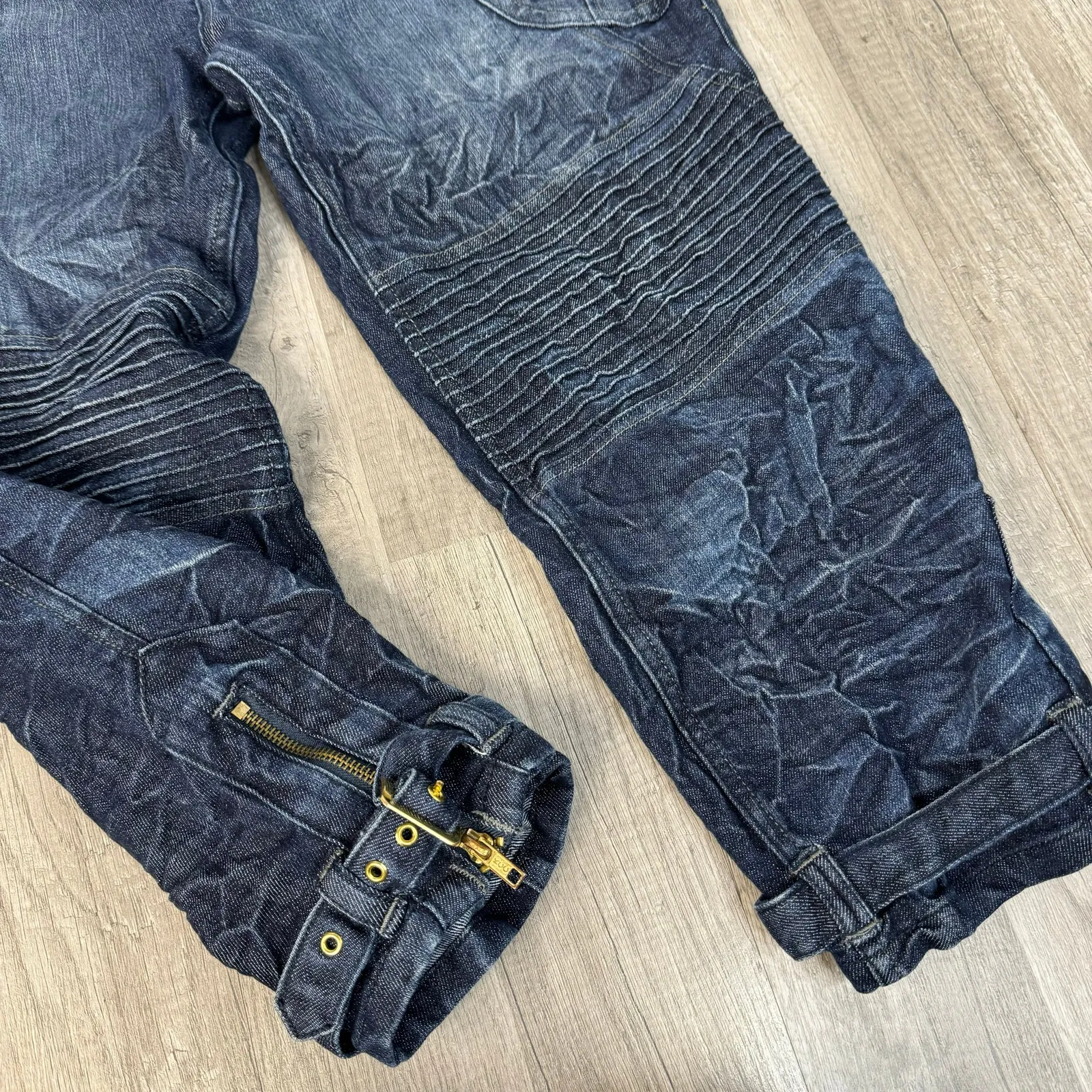 Baby Phat Mid Rise Stacked Zipper Ankle Capris Blue Y2k Size 13 - Image 4