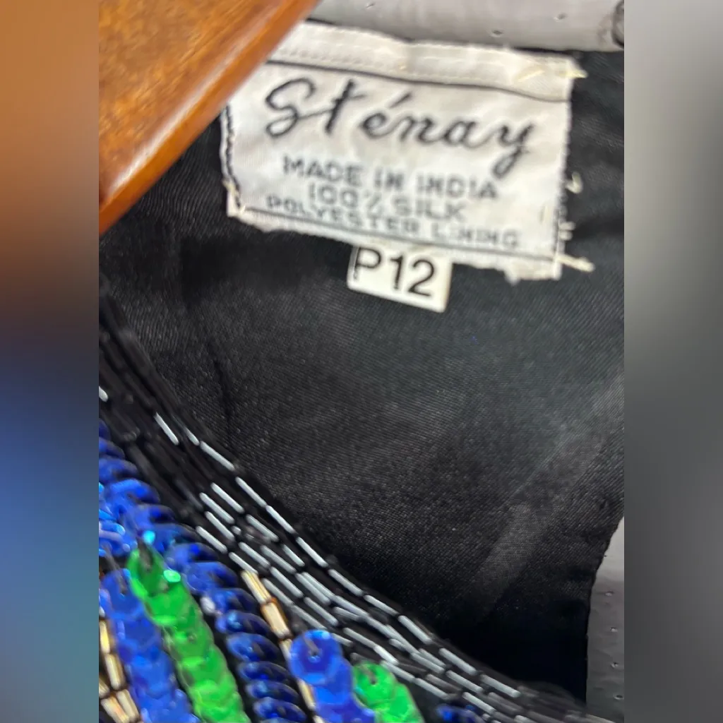 Stenay 12Petite Exquisite Silk Black Beaded Mini Dress Size 12P - Image 9