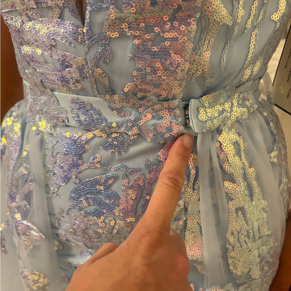 House of Wu Tiffany Designs prom pageant formal party dress sky blue  size 4 NWT - Image 12