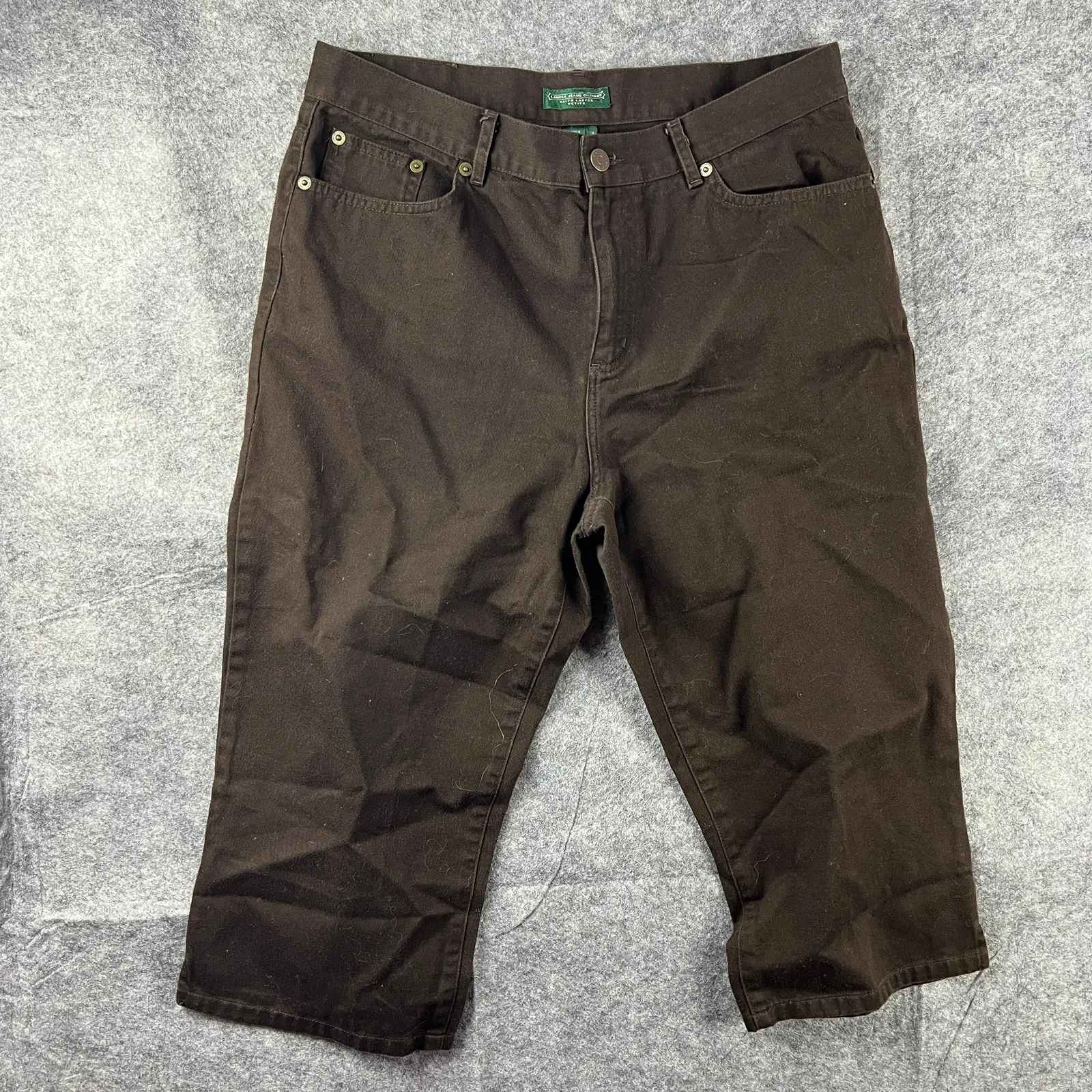 Green‎ Label Lauren Jeans Company Ralph Lauren Dark Brown Cropped Jeans 10P Y2K - Image 2