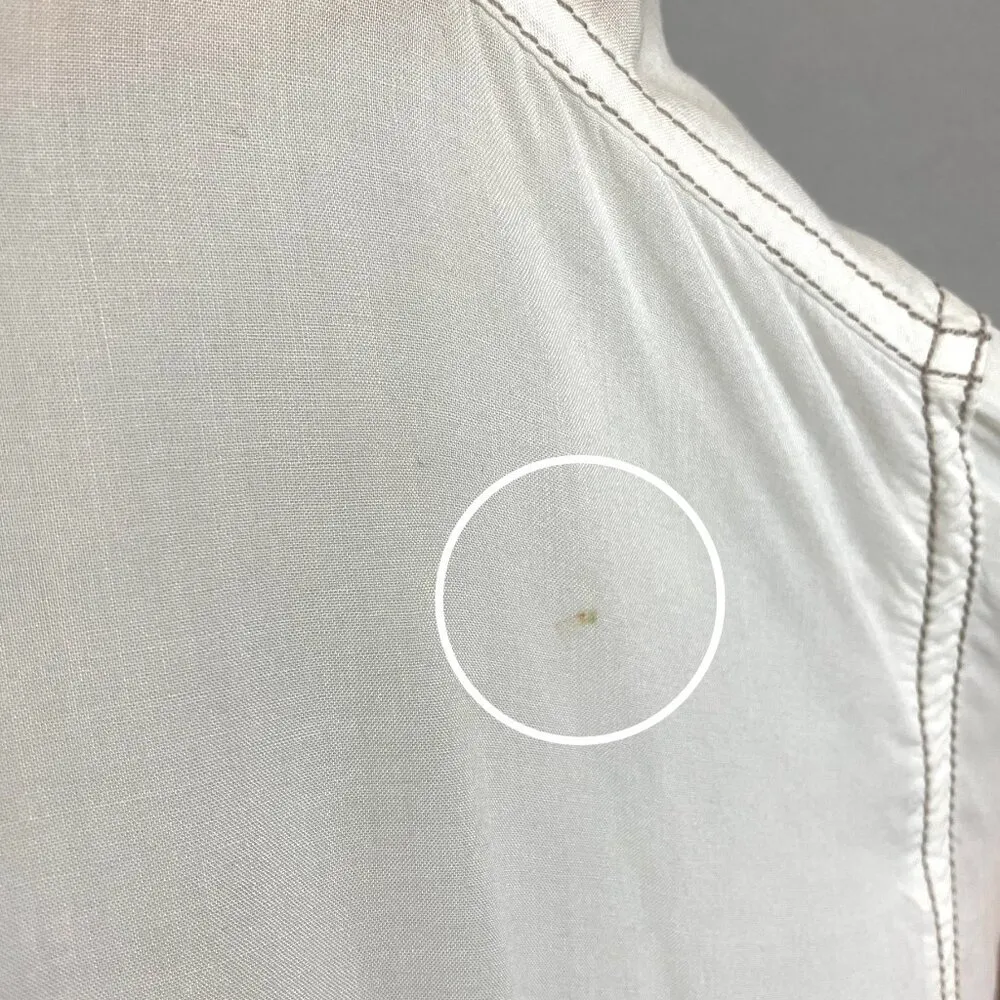 Urban Outfitters Blouse White Semi-Sheer Long Sleeve FLAWS Size Medium Women Top - Image 9