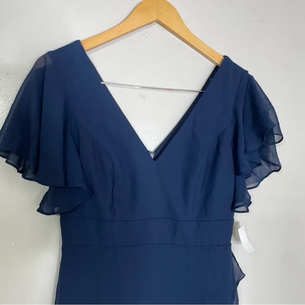 Ever-Pretty Chiffon Formal Dresses V Neck Ruffle Sleeves‎ High Low Dress S 4 - Image 3