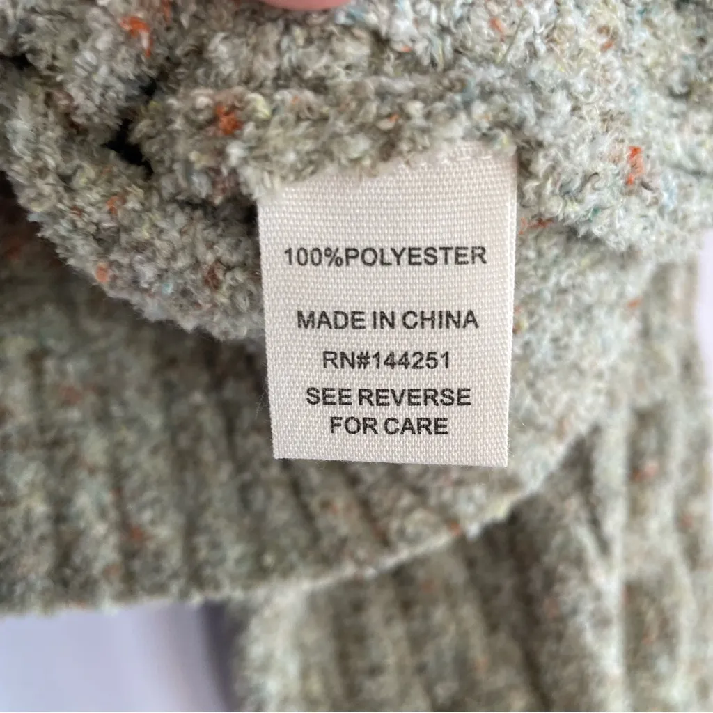 Jessica Simpson  Sweater Women’s Medium Green With Browns Oranges Soft Ribbed NWT - Image 4