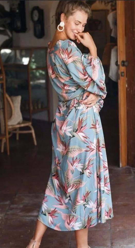 ELF Balielf Sunday Wish Kaftan Gown Gorgeous Flowy Sun Dress NWT size Large - Image 4