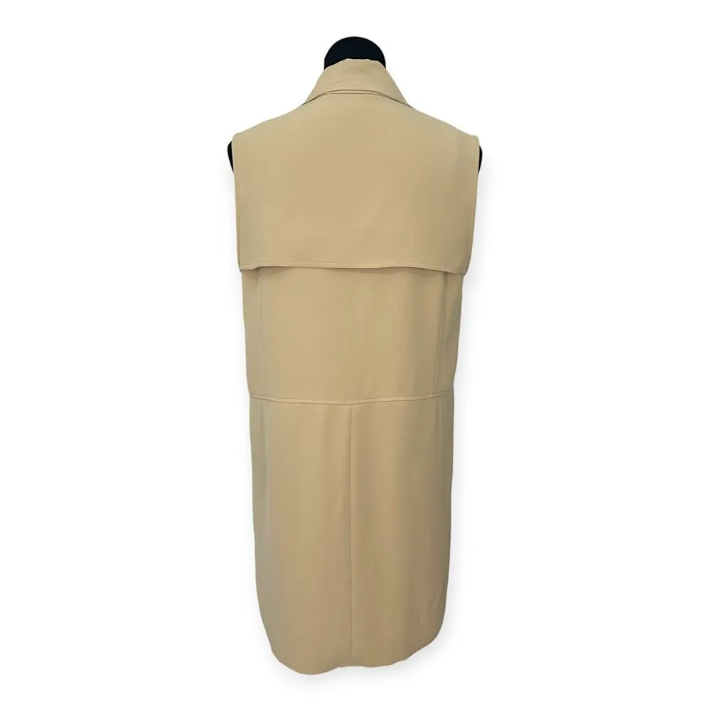 Per Se | Size 8 | Sleeveless Off-Center Zip-Up Mid-Length Collared Trench Jacket - Image 7