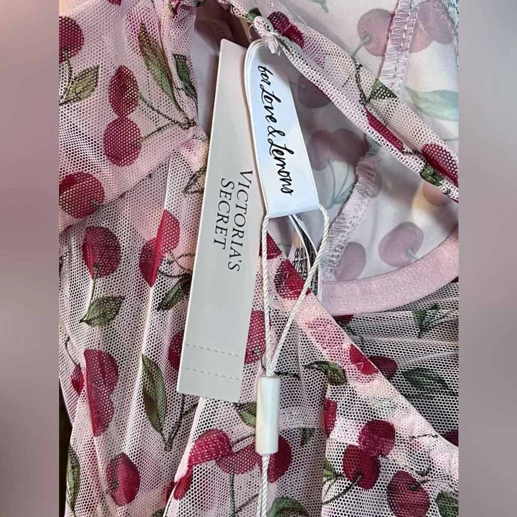 NWT Victoria's Secret For Love & Lemons Perrie Teddy w/Cherries Valentines Day M - Image 5