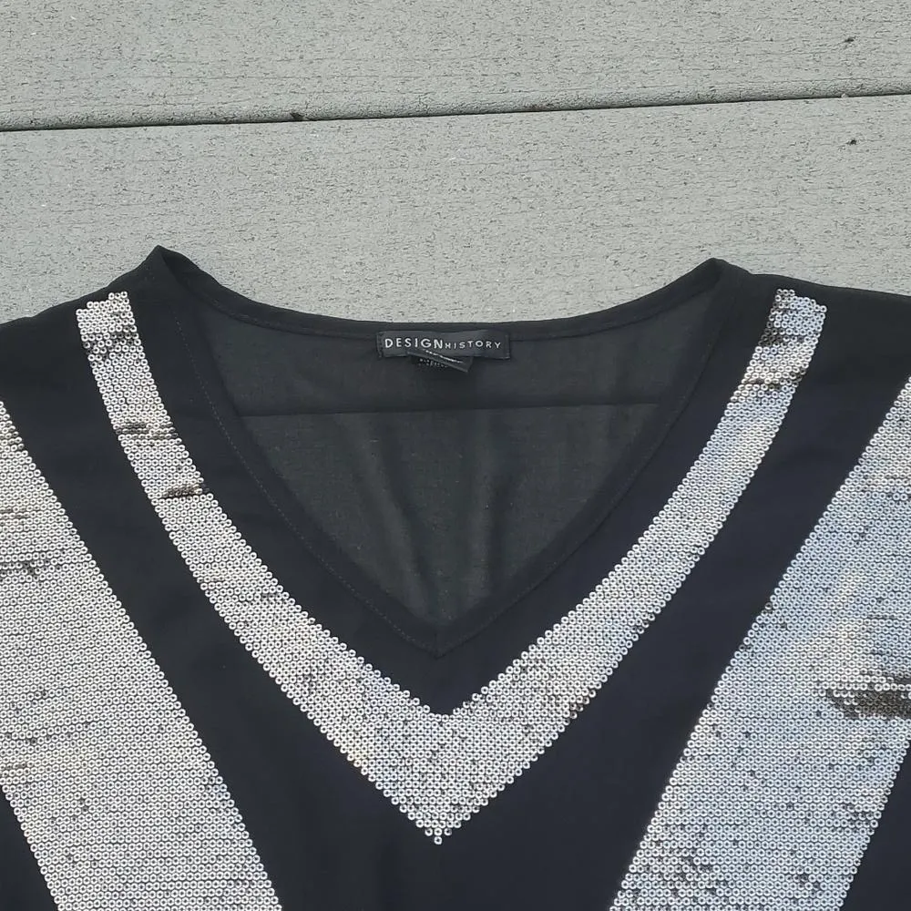 Design History Cap Sleeve Sparkley Sheer Top 1X - Image 2