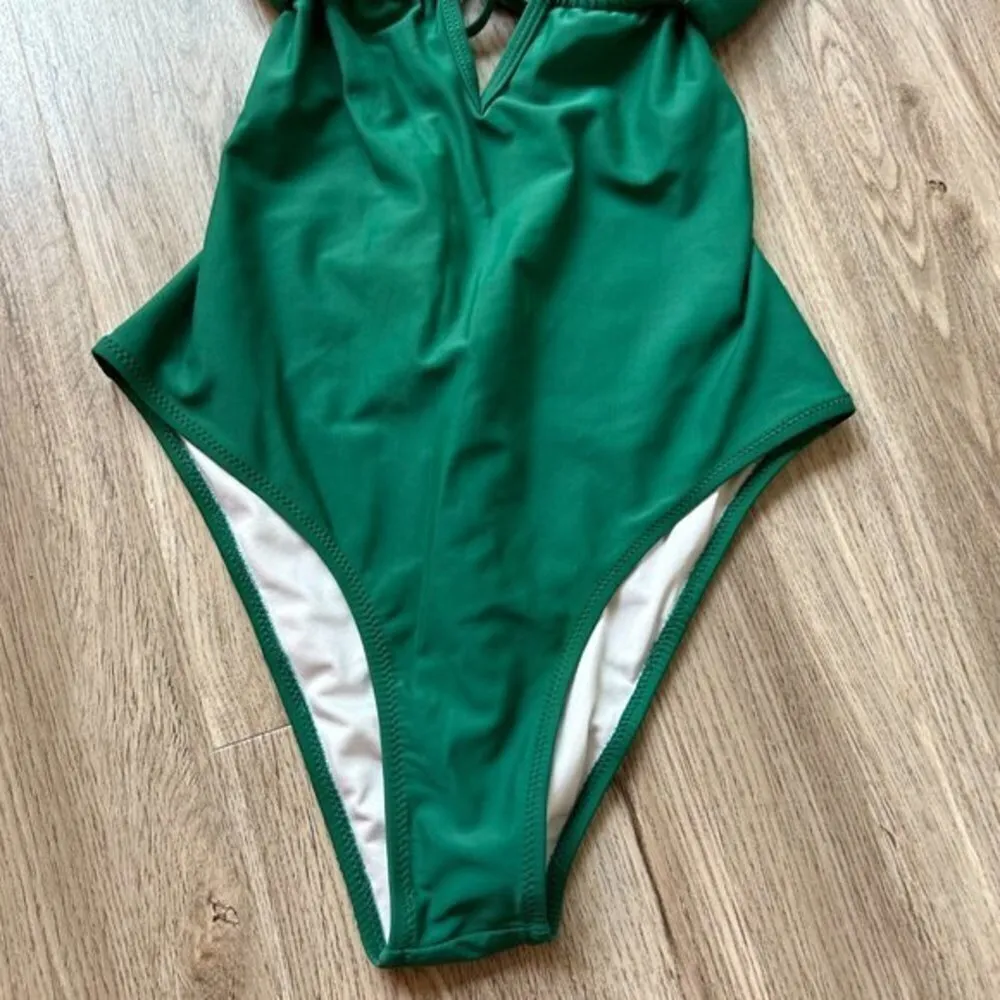 Cupshe Green Ruffle Cut Out One Piece Swim Suit Size M - Image 5