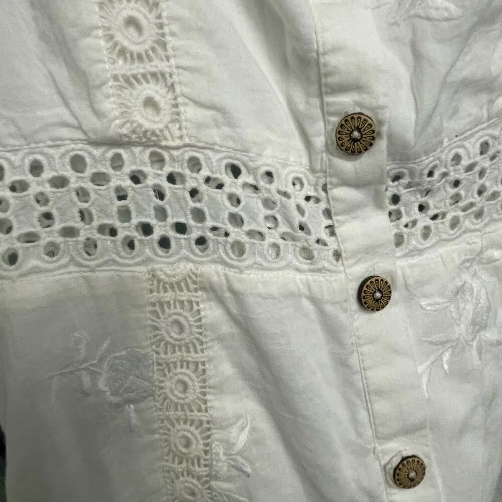 House of Harlow X REVOLVE 1960 Della Mini Dress White XS NEW Eyelet Embroidered - Image 3