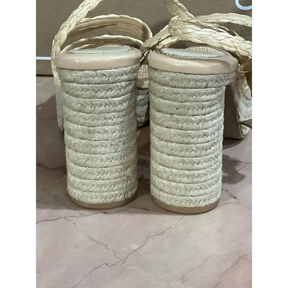 Dolce Vita Catina High Heels in Light Natural 8 with box Womens Platform Raffia Tan - Image 9