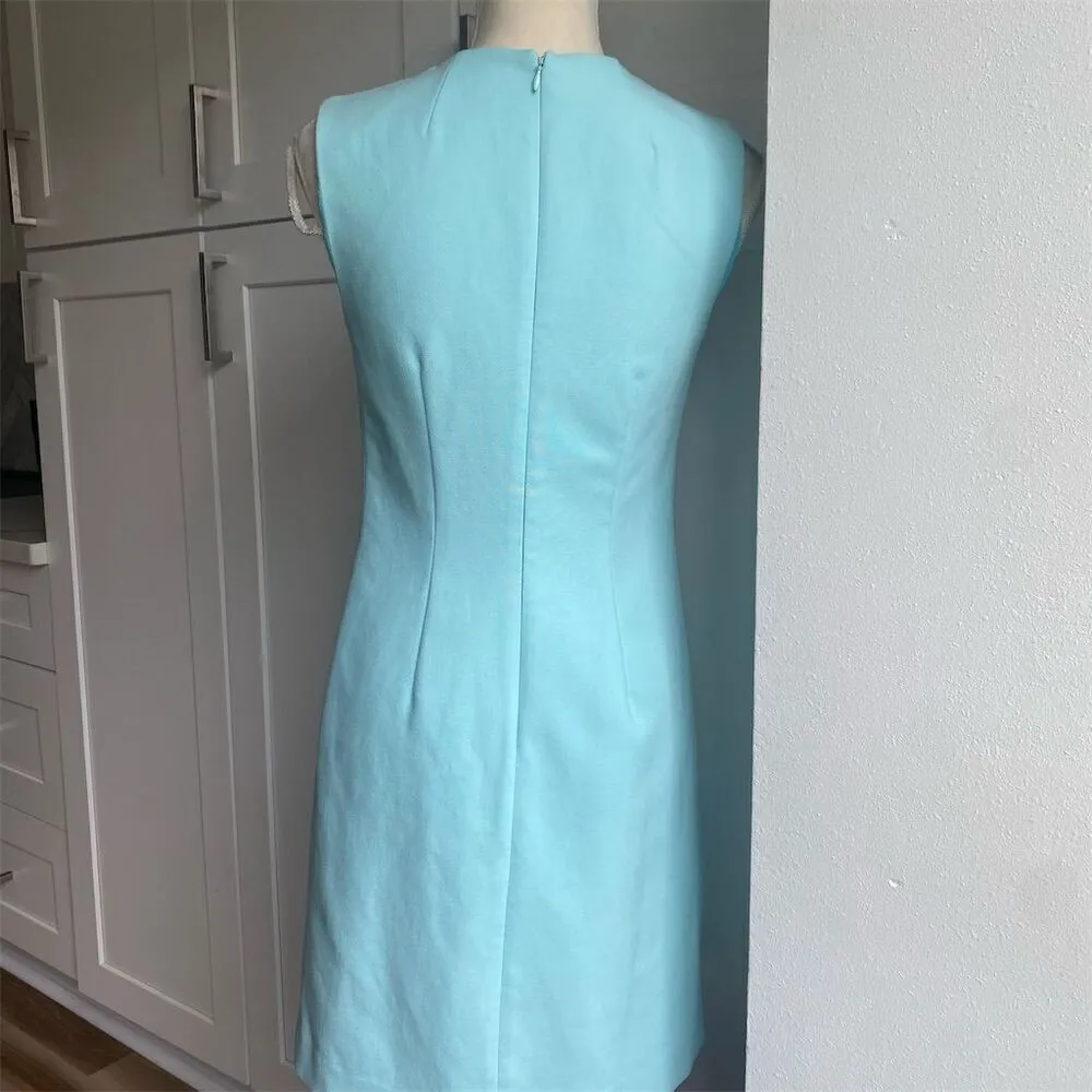 Shoshanna Women's Size 2 Aqua Blue Sleeveless Knee Length Dress with flaw - Image 2