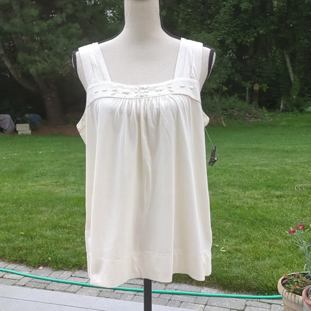 NWT A.N.A Jeweled Straight Neckline Sleeveless Top - Image 2