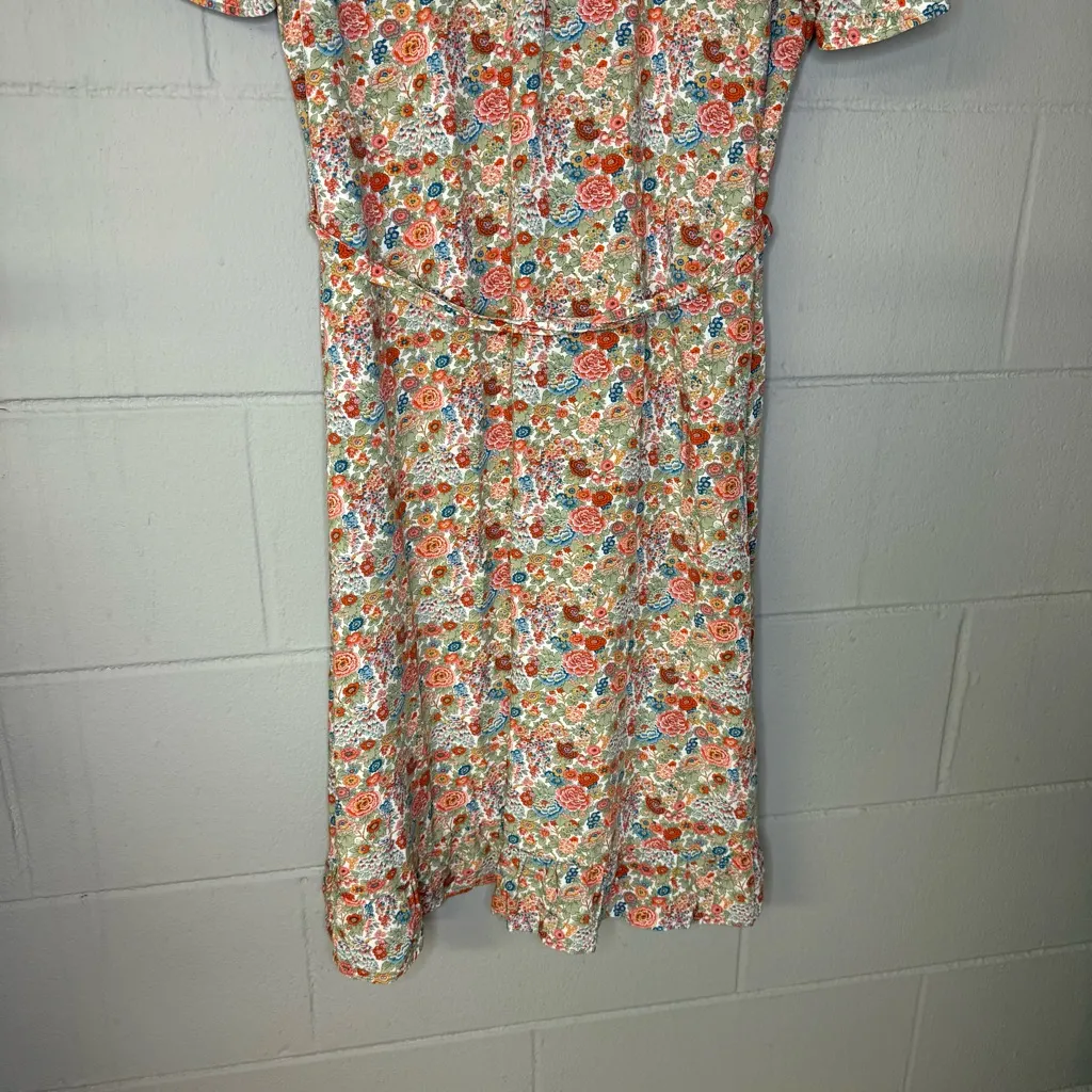 A.P.C Carmen Button Down Floral Printed Vintage Style Shirt Dress EU 42 US 10 Green - Image 11