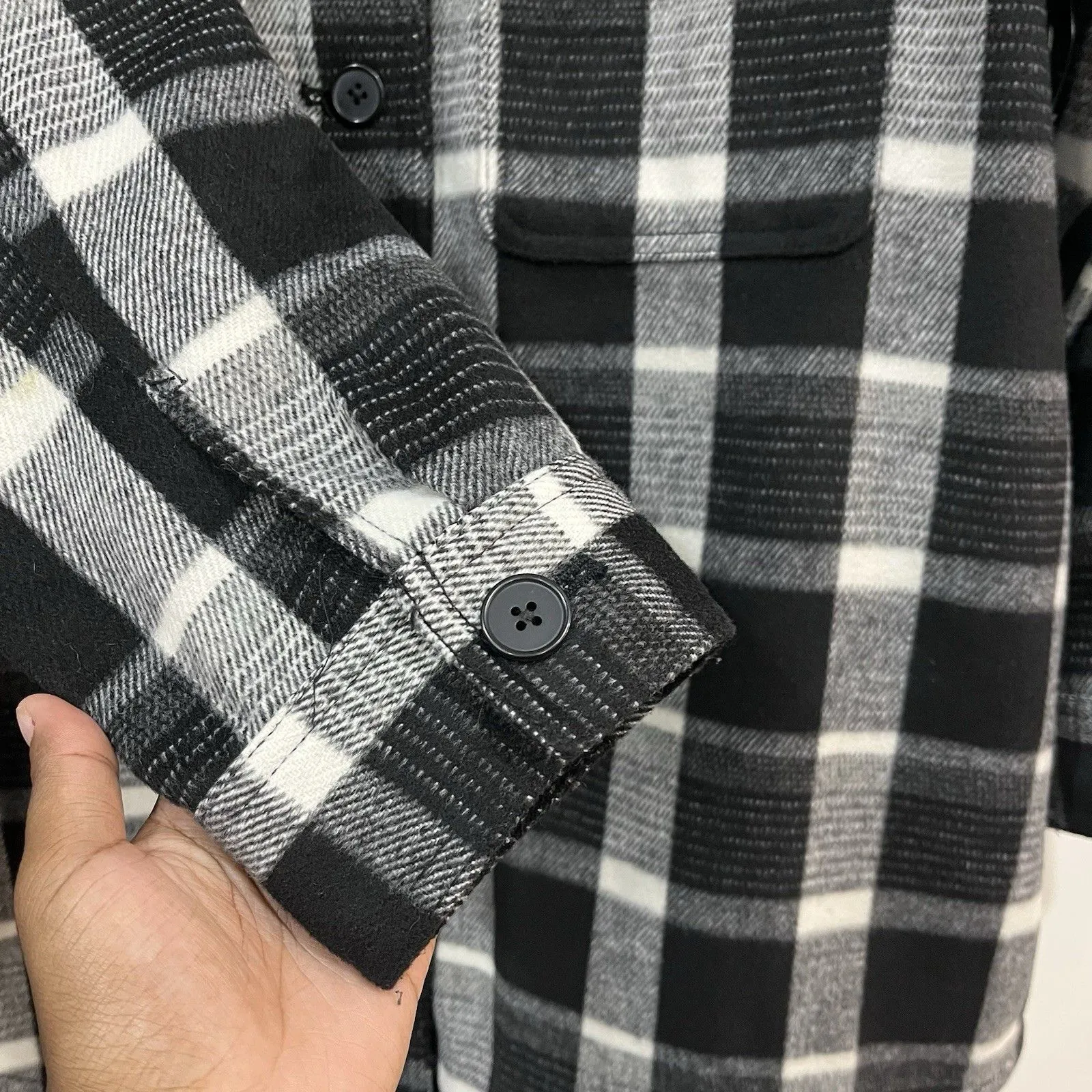 NWOT Women’s Old Navy Plaid Soft Brushed Utility Shacket Size XL Pockets Wool - Image 6