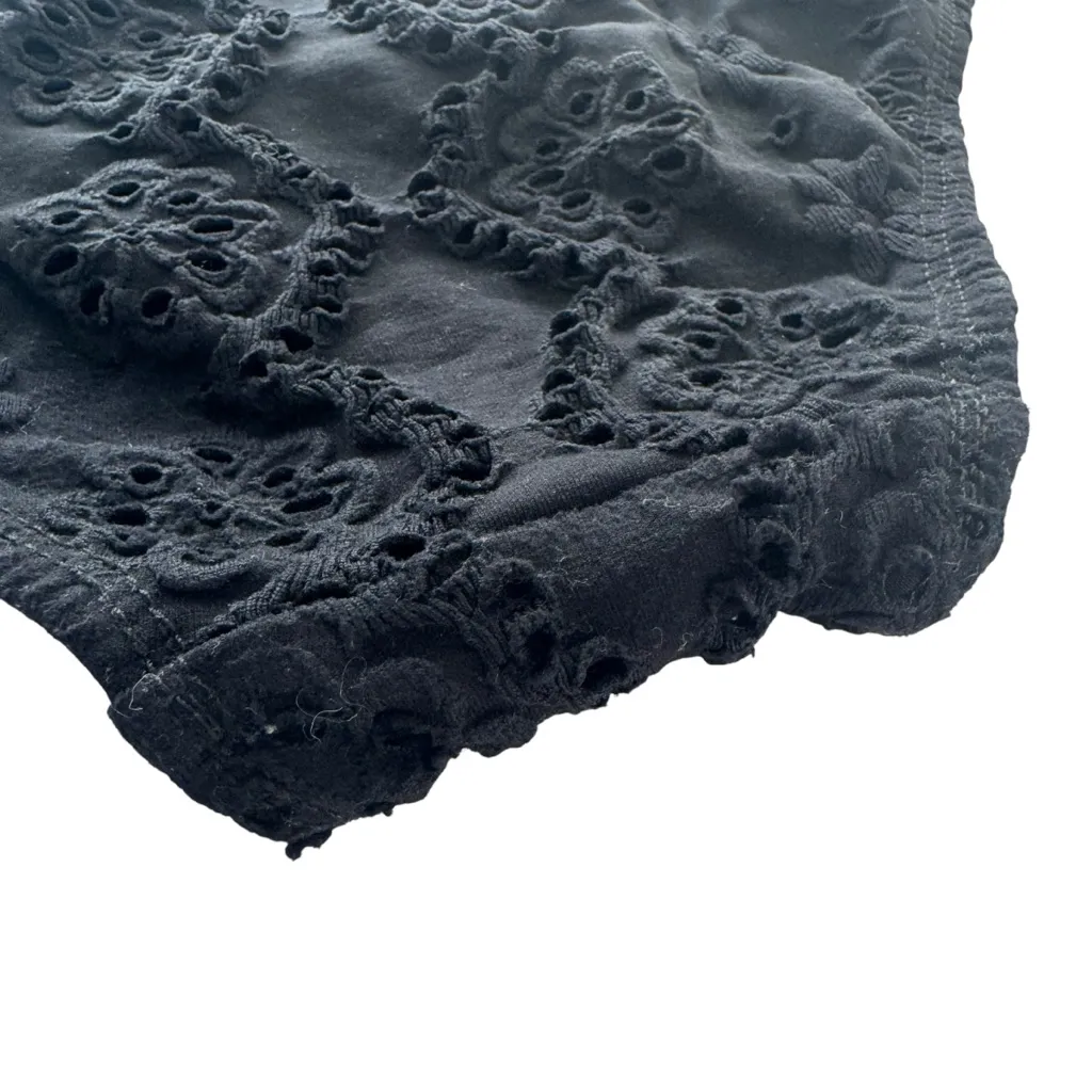 Shoshanna Black Embossed Stretch Eyelet High Neck One Piece Swimsuit Zero 0 XS - Image 15