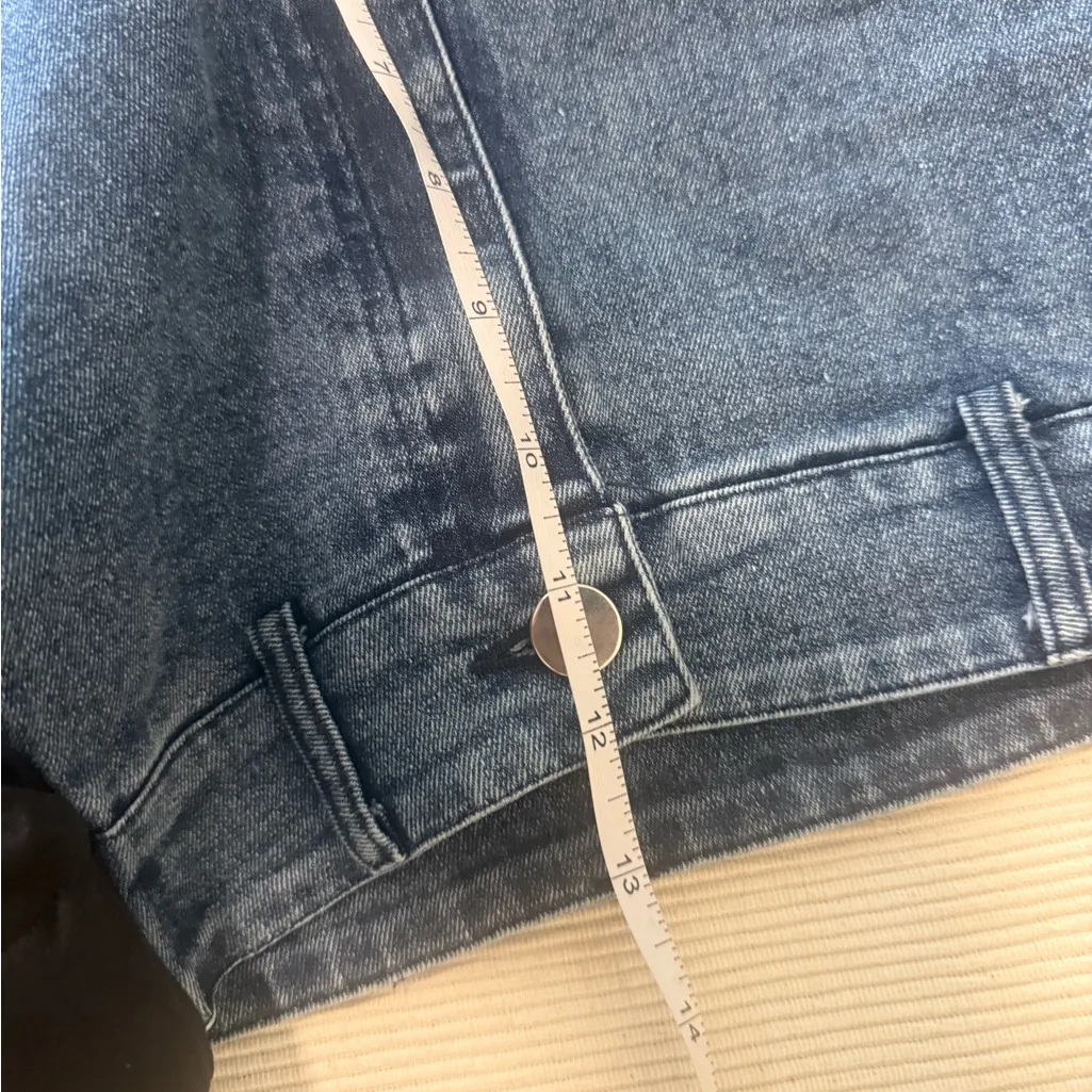 Handmade High Rise Wide Leg Jeans | Reworked Vintage Denim | Waist 33 Inseam 30 Blue - Image 7