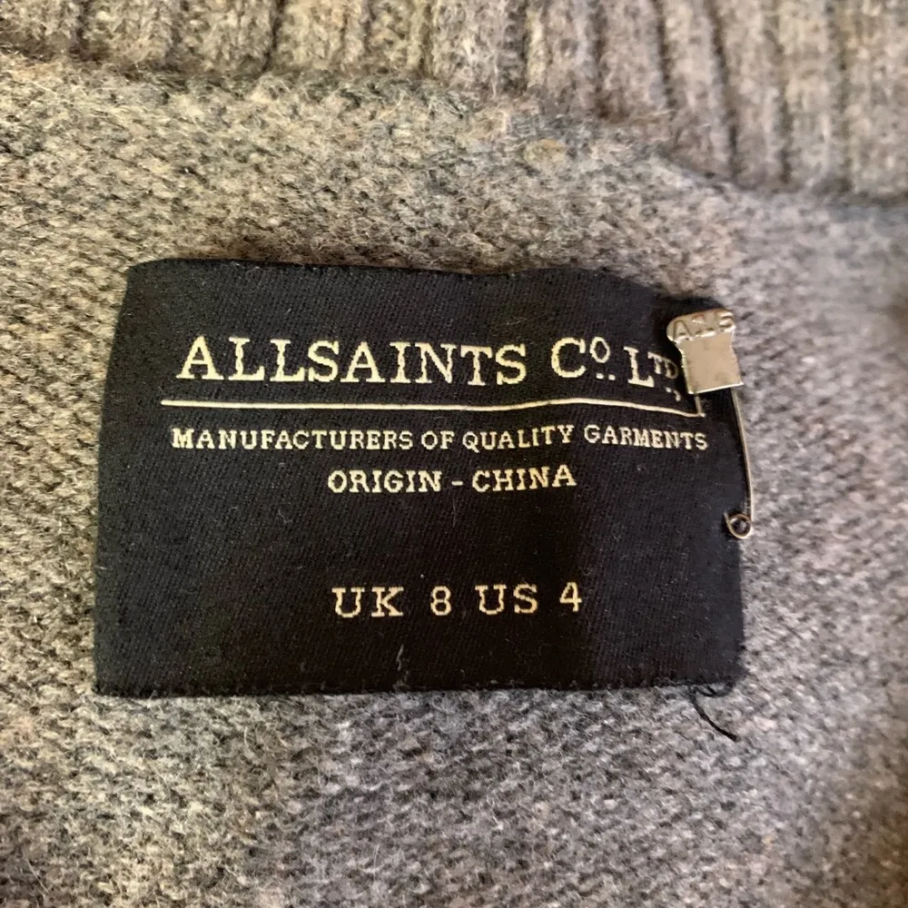 ALLSAINTS  Dagan Lambs Wool Braided Open Front Cardigan, US 4 - Image 6