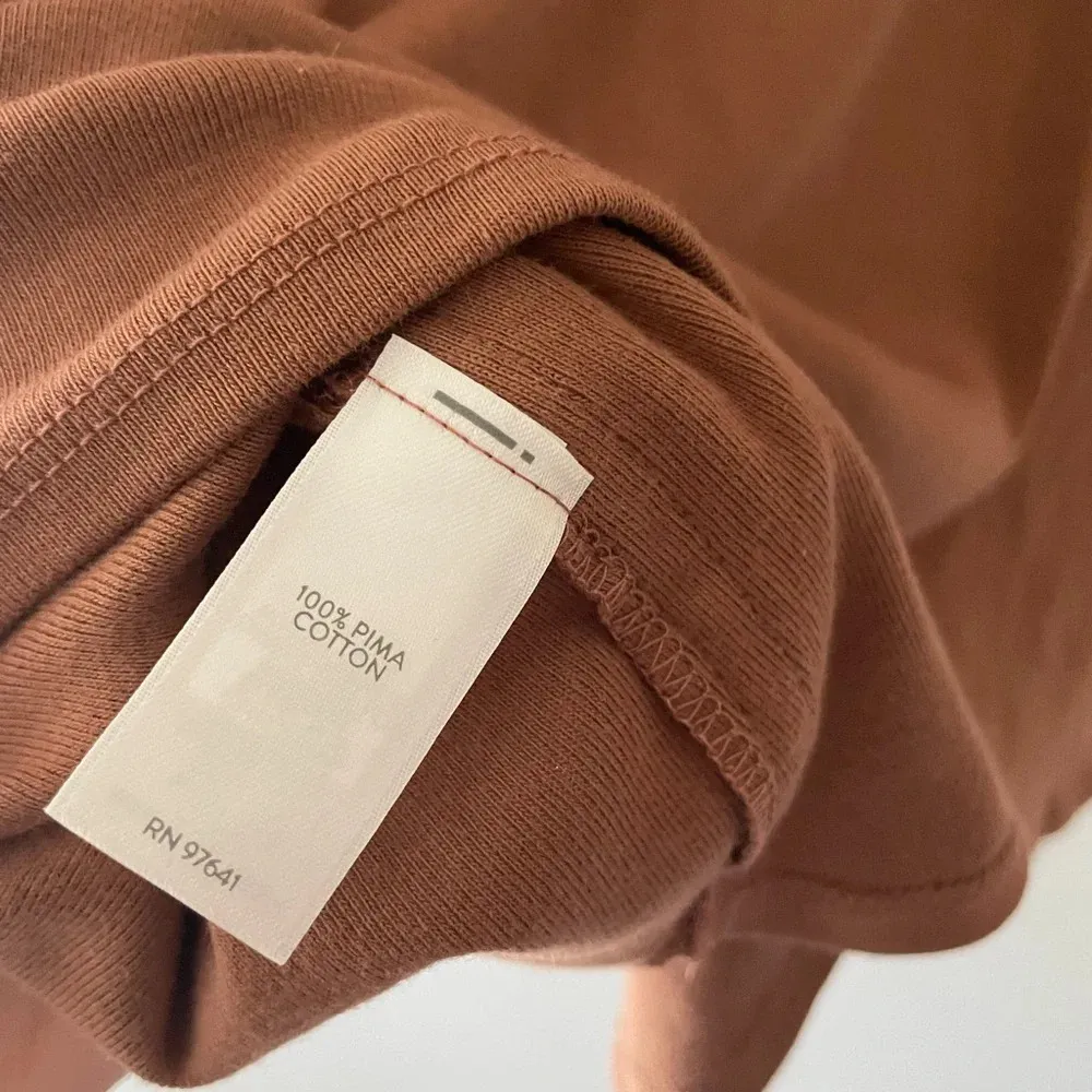 J. Jill 100% Pima Cotton Brown 3/4 Sleeve Scoop Neck Tee - Image 4