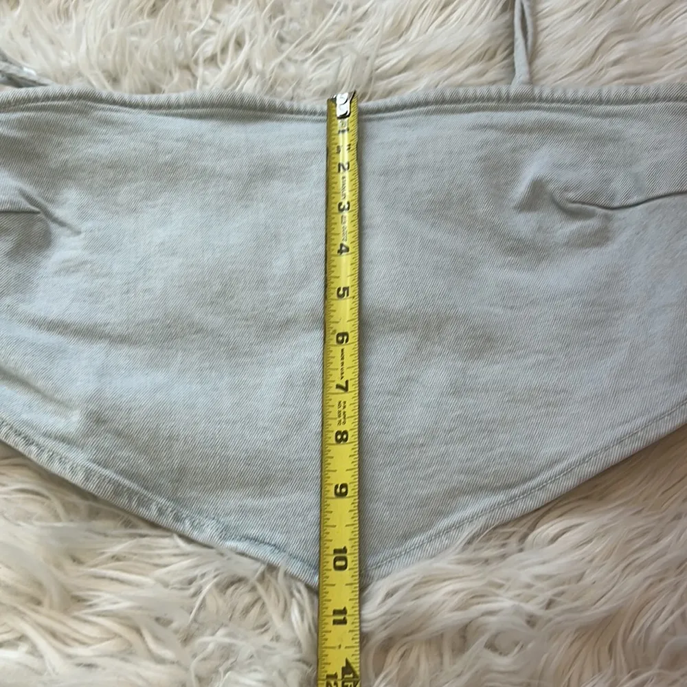 Zara Denim Triangle Crop Top Light Wash - Image 11