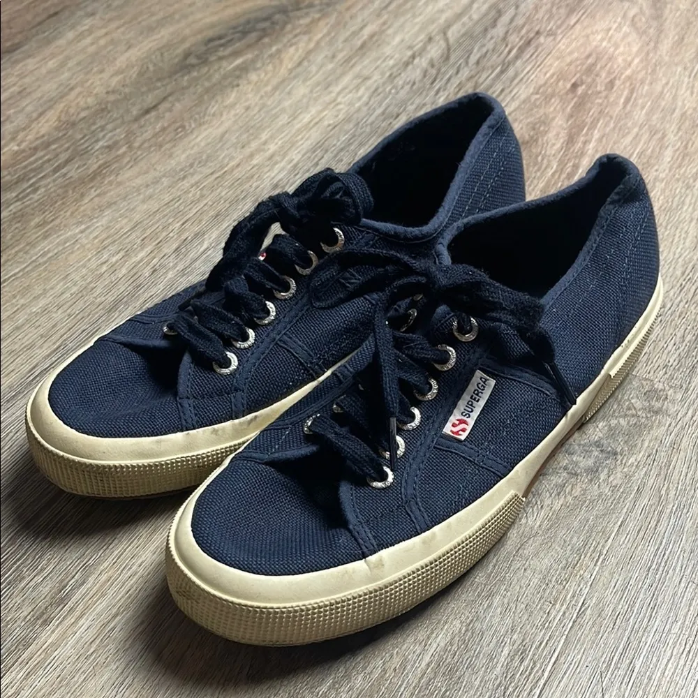 Superga Cotu Classic Unisex Blue Canvas Sneakers - Image 8