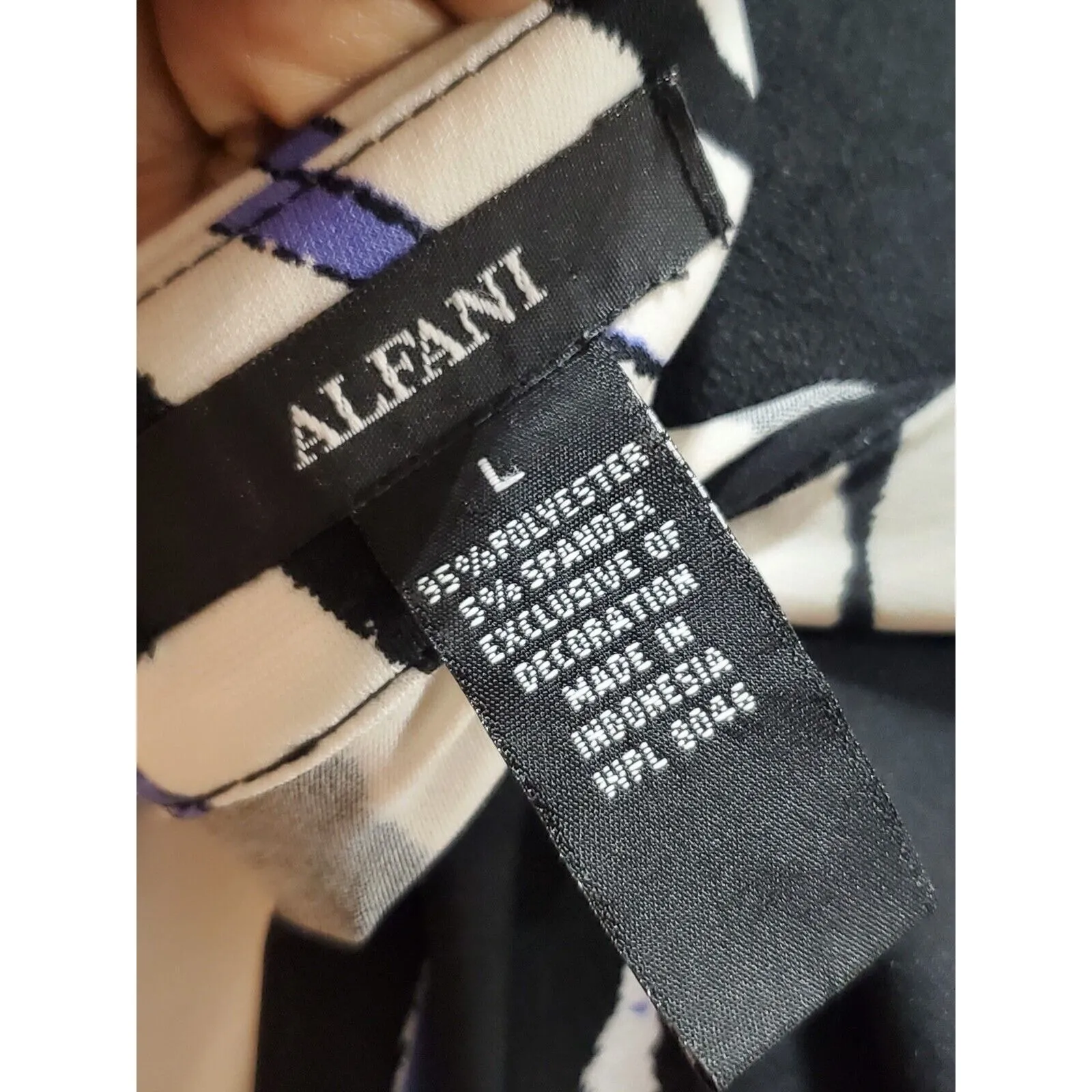 Alfani Women's Multicolor Polyester Round Neck Long Sleeve Top Blouse Size Large - Image 9