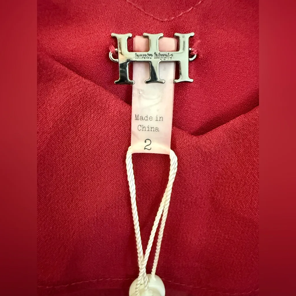 Haute Hippie Silk Chiffon Bibi Ruffled Slip Dress – Heart Red – Size 2 – NWT - Image 5