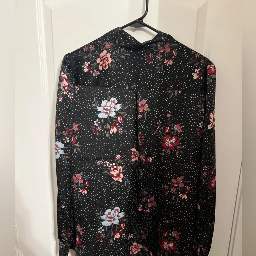 Laundry by Shelli Segal Black Floral Long Sleeve Top - Image 3