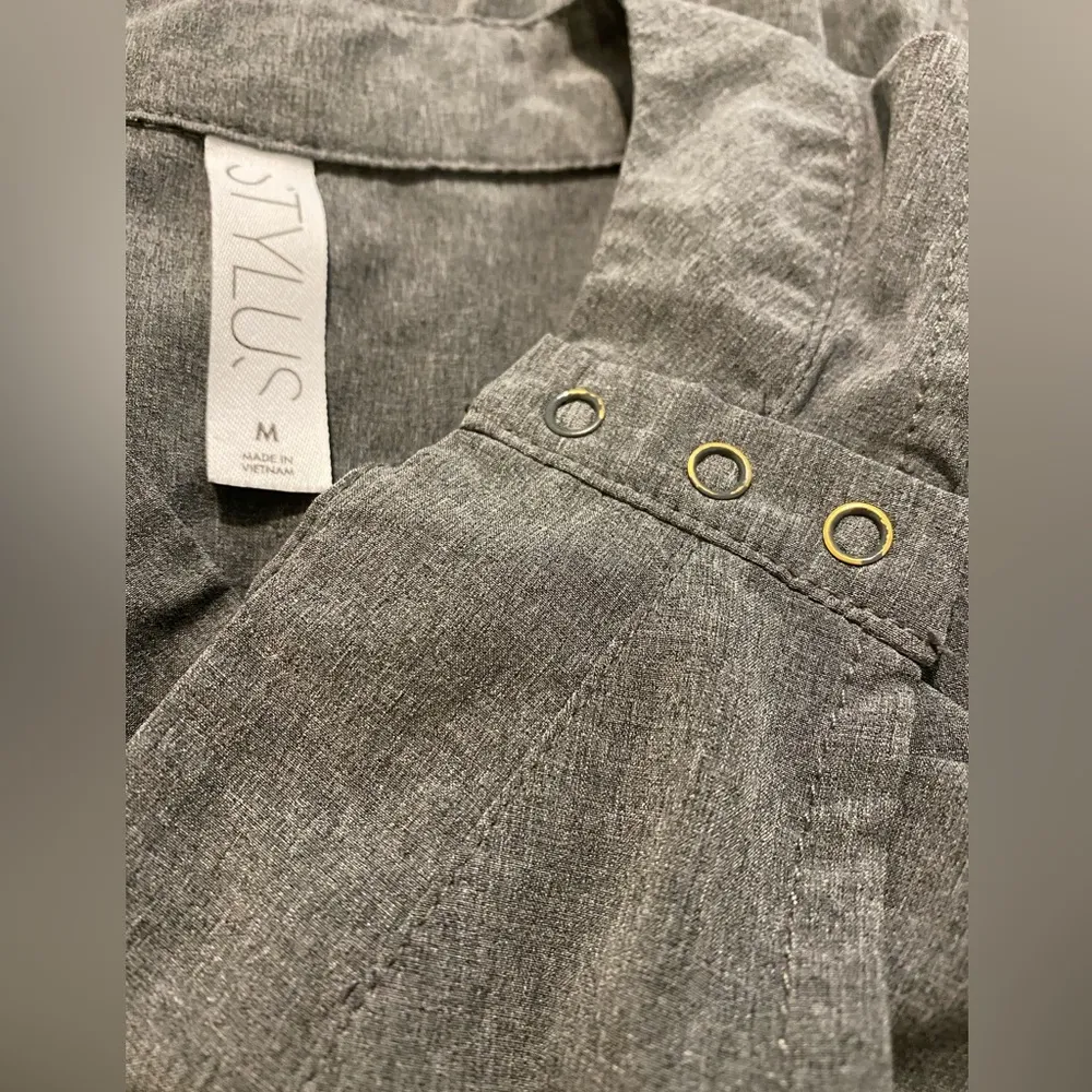 Womens Grey Shorts Jumper Romper One Piece Size Medium Gray - Image 4