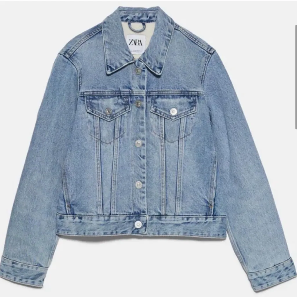 ZARA  Sherpa Lined Denim Jacket - Size S - Image 3