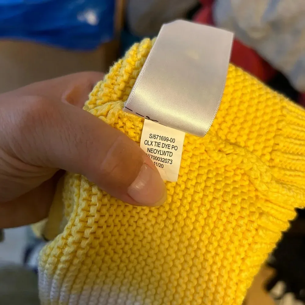 Old Navy Yellow Tie Dye Crewneck Cotton Sweater - Image 5