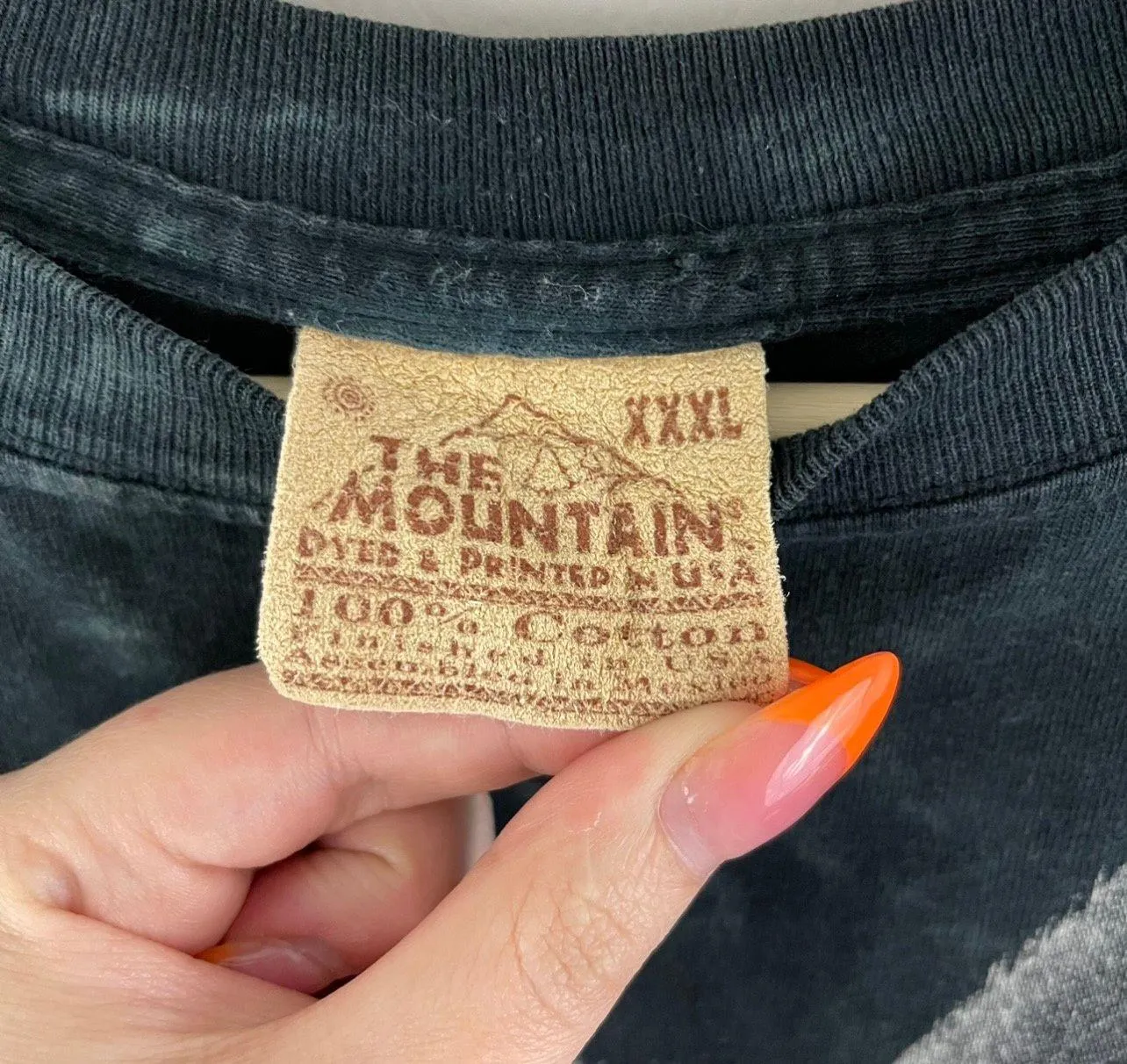 Vintage Black Grey Wolf Graphic Tie Dye Oversized Short Sleeve Tee - Image 5