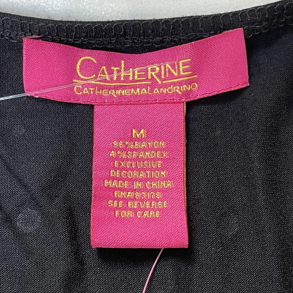 Catherine Melandrino midi black dress with golden studs Party coctail brunch M - Image 9