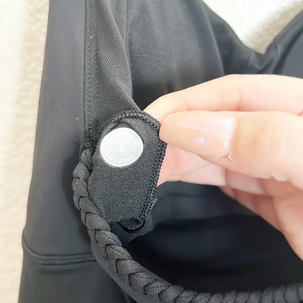 Lululemon Black Built In Bra Open Back Strappy Tie Halter Top - Image 9