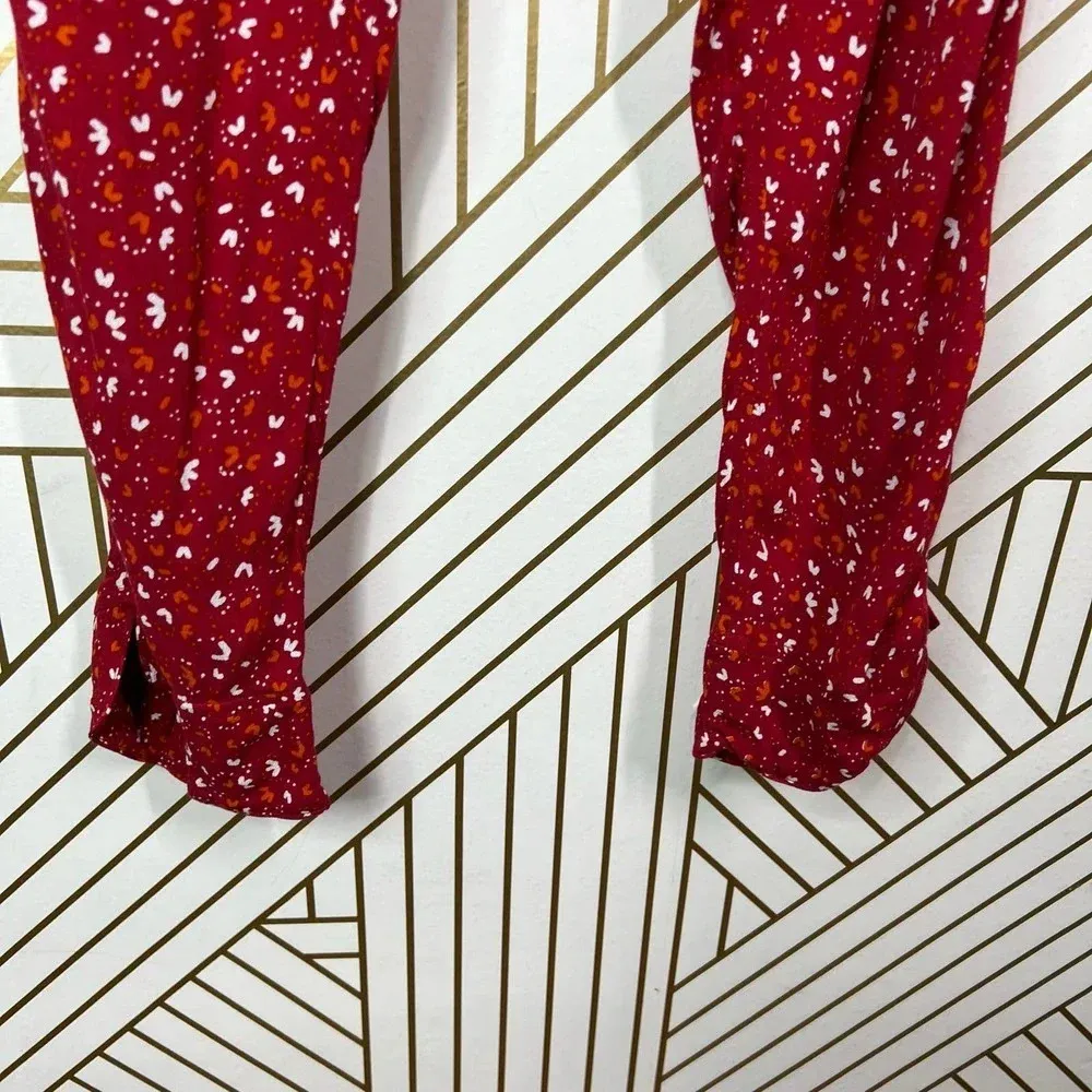 Poupette St Barth Red Sky Rayon Georgette Foe Printed Pants Size US XS‎ - Image 4