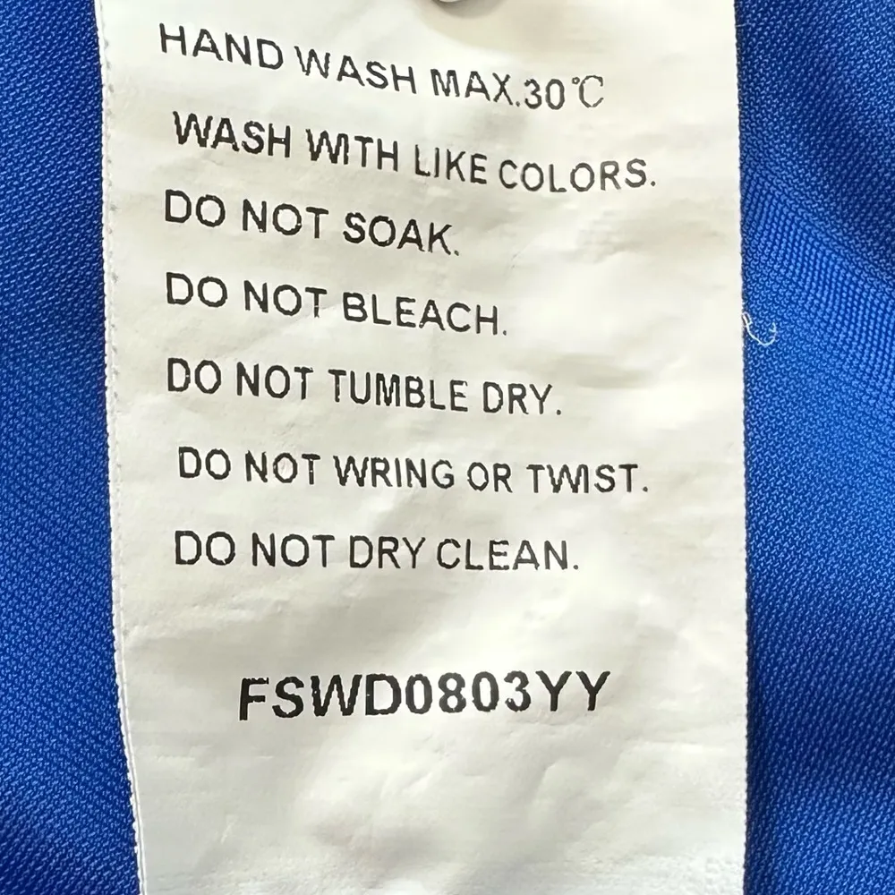 Royal Blue Satin Maxi Gown with Plunge Neckline and Dolman Sleeves Size XL - Image 16