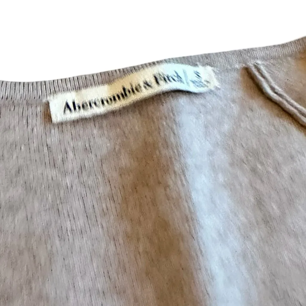 Abercrombie & Fitch Long Sleeve Taupe Bodysuit Shirt Top Thong Back Size Small - Image 11