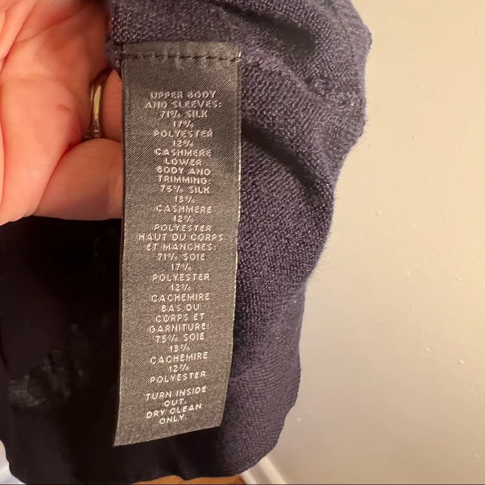 Saks Fifth Avenue Cold Shoulder Sweater Navy Blue - Image 10