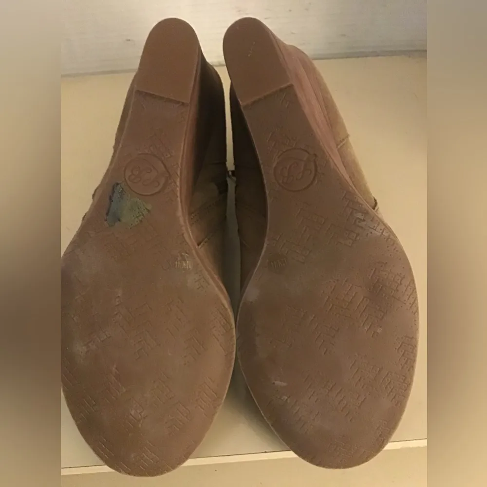 Lucky Brand women chestnut tan suede wedge platform YABBA boots US 12 - Image 7