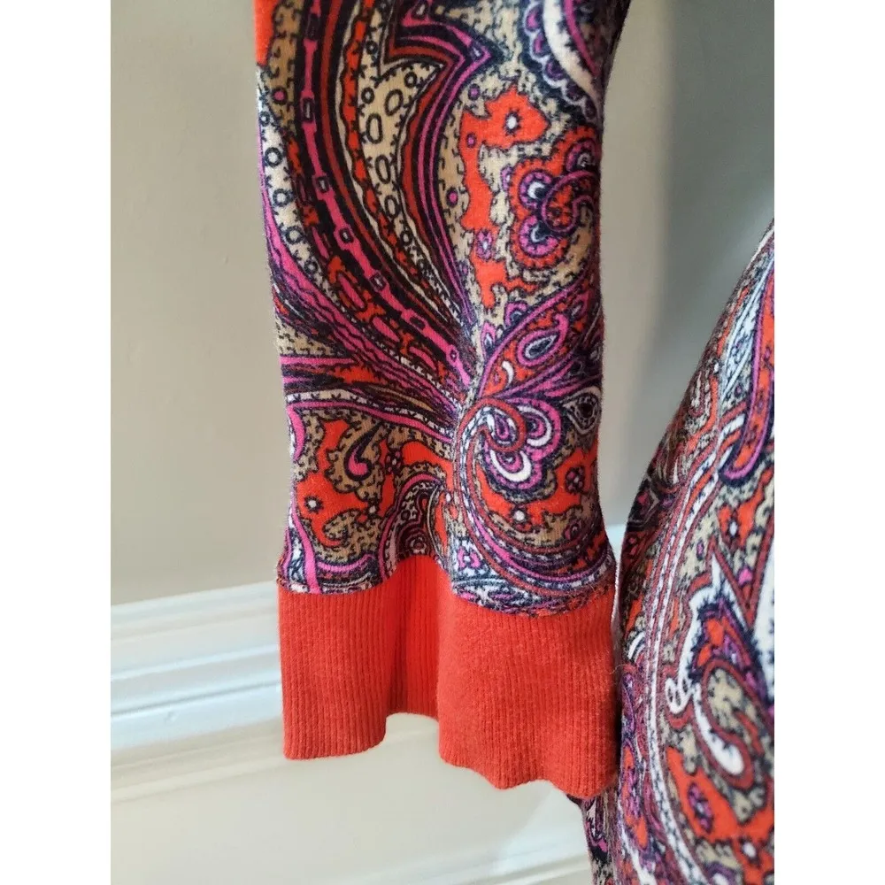 Jones New York Women's Multicolor 100% Cotton V-Neck Long Sleeve Top Blouse XL - Image 4