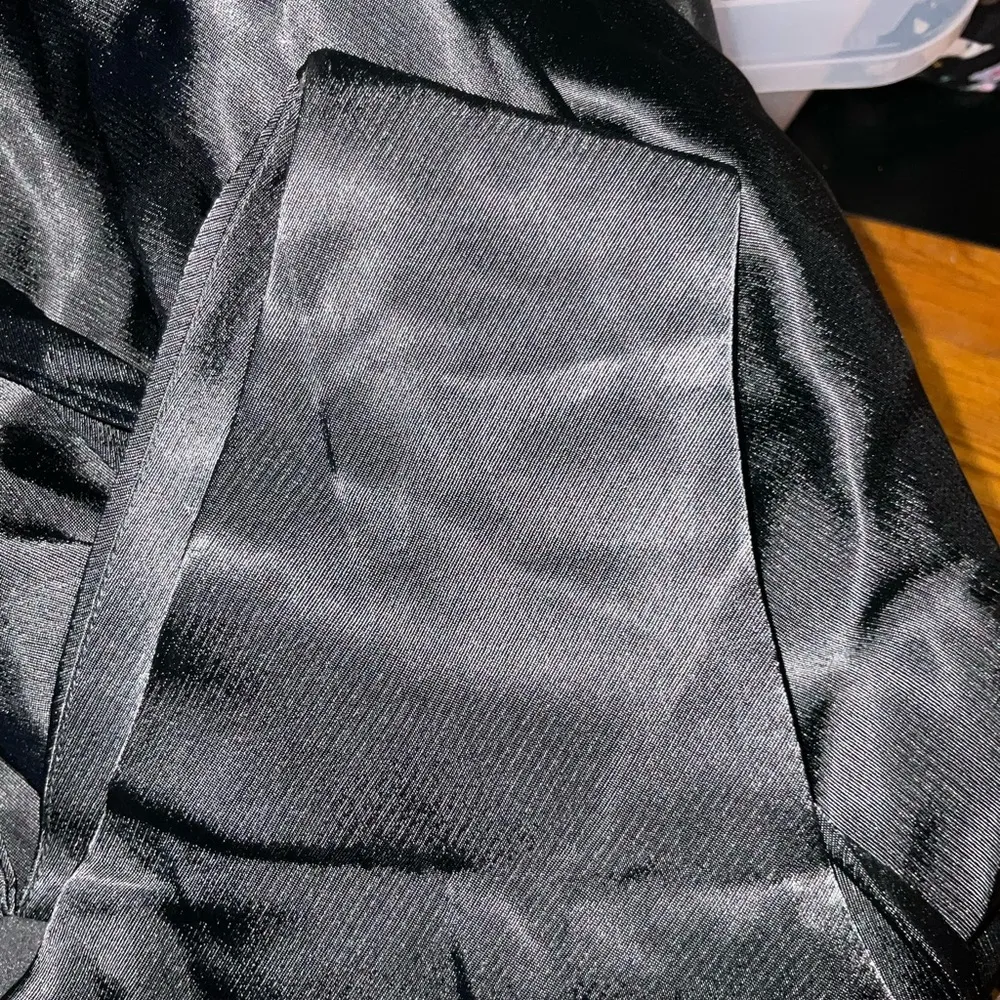 Satin-ish tank black dress with beautiful stars cut out on bottom - Image 9