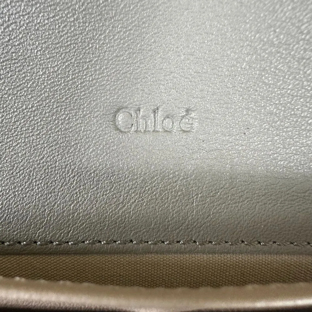 Chloe Indy Long Wallet With Flap Gray Leather‎ - Image 11