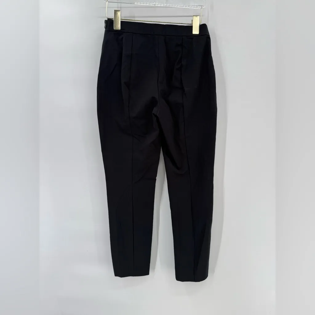 EVERLANE The Curvy Side-Zip Stretch Cotton Slim Skinny Career Pant In Black Sz 0 - Image 2