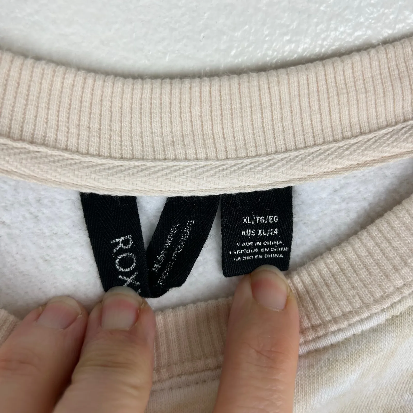 Roxy Tie Dye Sweatshirt Size XL Tan White Casual Athleisure - Image 3