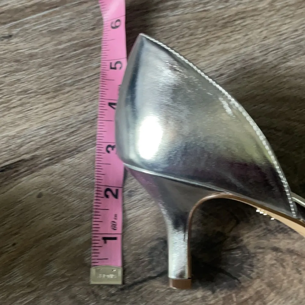 Nina NY Corita Silver Metallic Heels Size 8.5 Medium - Image 14