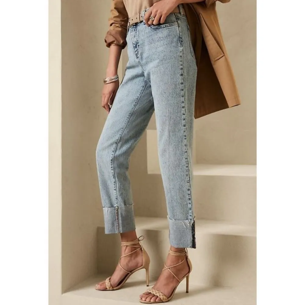 Banana Republic Factory Slouch Jean Cuffed Size 26T 26 TALL NEW with Tags - Image 2