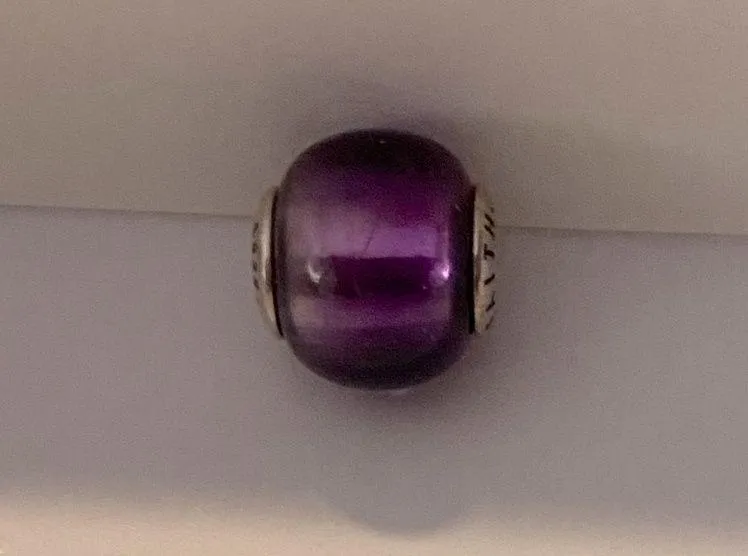 Sterling Silver and Synthetic Amethyst Faith Charm - Image 7