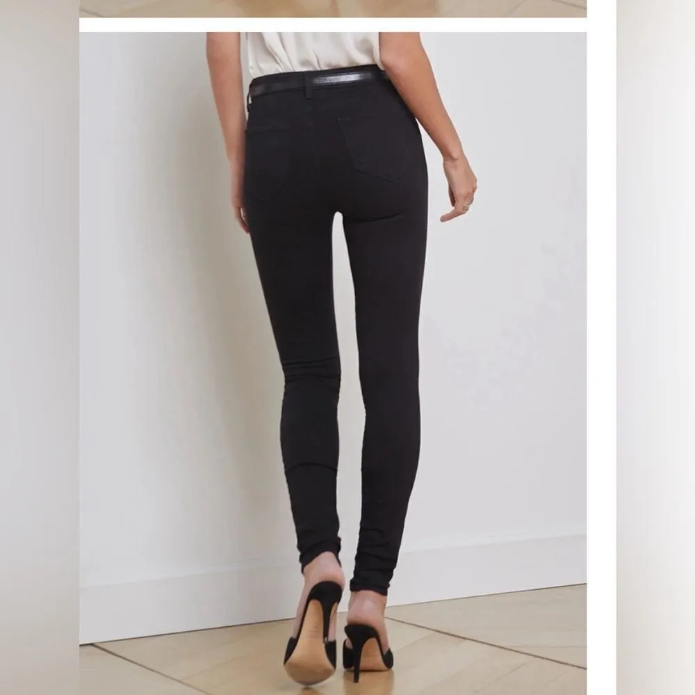 L'AGENCE Marguerite Skinny High Rise Jeans Noir Black Size 27 - Image 2