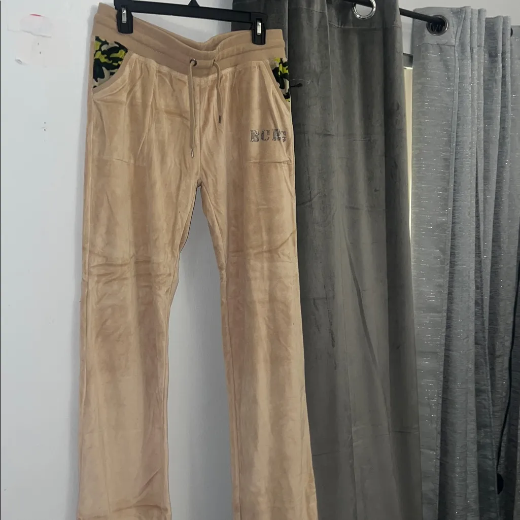 2pc set BCBGMAXAZRIA PANTS &SWEATER WOMENS NEW LARGE CAMEL/RHINESTONE - Image 6
