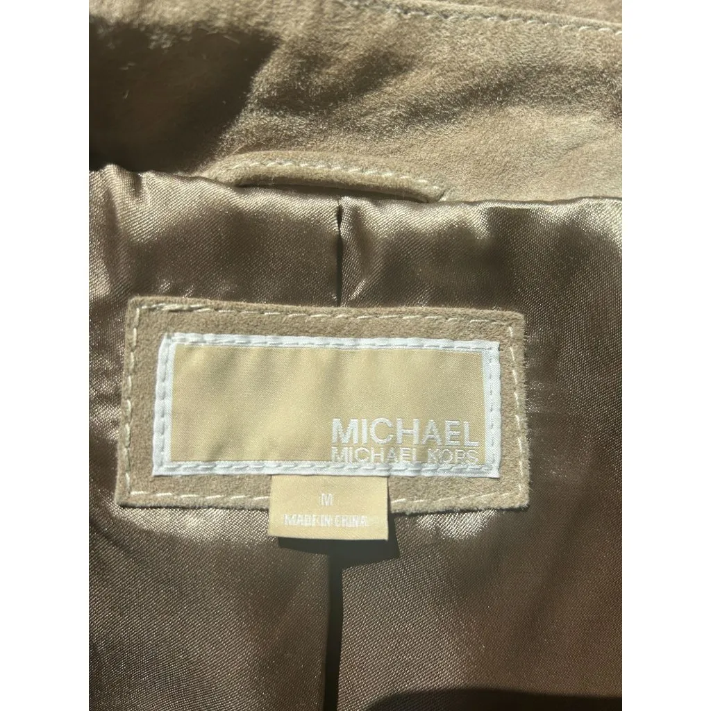 Michael Kors Tan Leather Long Sleeve Moto Jacket - Image 6